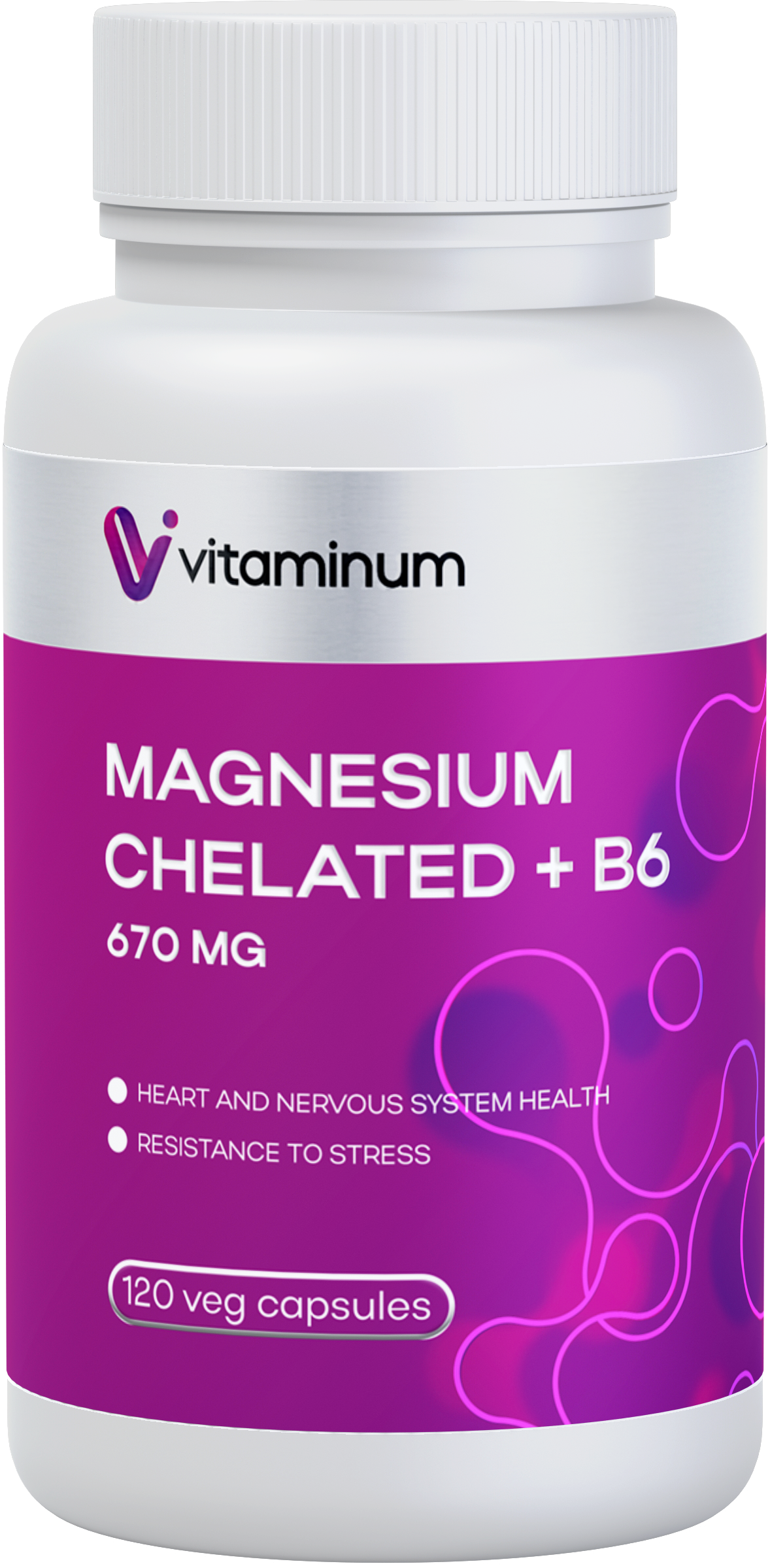  Vitaminum МАГНИЙ ХЕЛАТ + витамин В6 (670 MG) 120 капсул 800 мг  в Зеленогорске